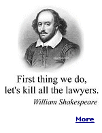 This quote from Shakespeare's 'Henry VI' is very much misquoted and misunderstood. It comes from the evil character Dick the Butcher, henchmen to Cade, a political rebel, in a conspiracy to destroy the country's social order and stability. The plan was that if the social underclass were to kill all educated people (anyone that could read and write) they could cause a revolt.